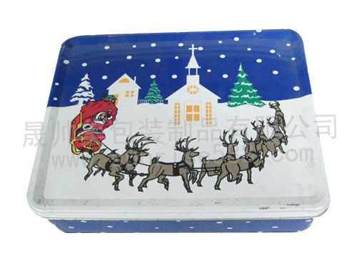马口铁方形礼品盒-500g圣诞蛋糕盒
